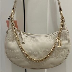 Juicy Couture (NWT) Quilted Angel Cream Juicy Puff Half Moon Crossbody Bag